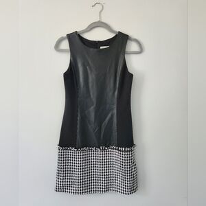 Blush by Us Angels Girls Black leather with tweed dress sz 16